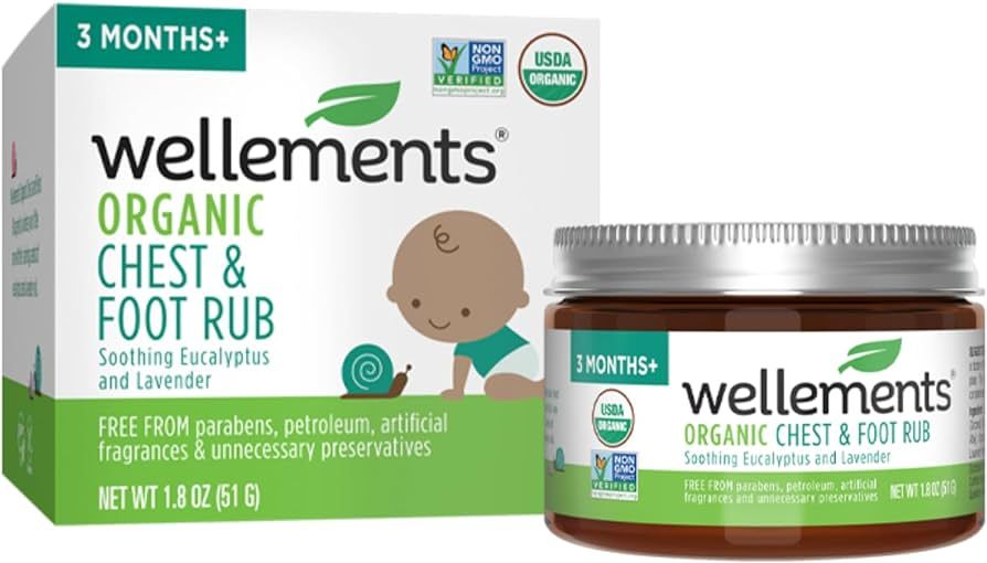 Wellements Organic Baby Chest & Foot Rub | Soothes & Comforts with Eucalyptus & Lavender, USDA Ce... | Amazon (US)
