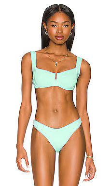 L*SPACE Camellia Bikini Top in Bright Teal from Revolve.com | Revolve Clothing (Global)