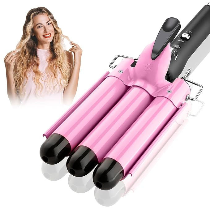 Hair Waver,3 Barrel Curling Iron 25mm(1 inch)Hair Curling Iron with Two Temperature Control ,Heat... | Amazon (US)