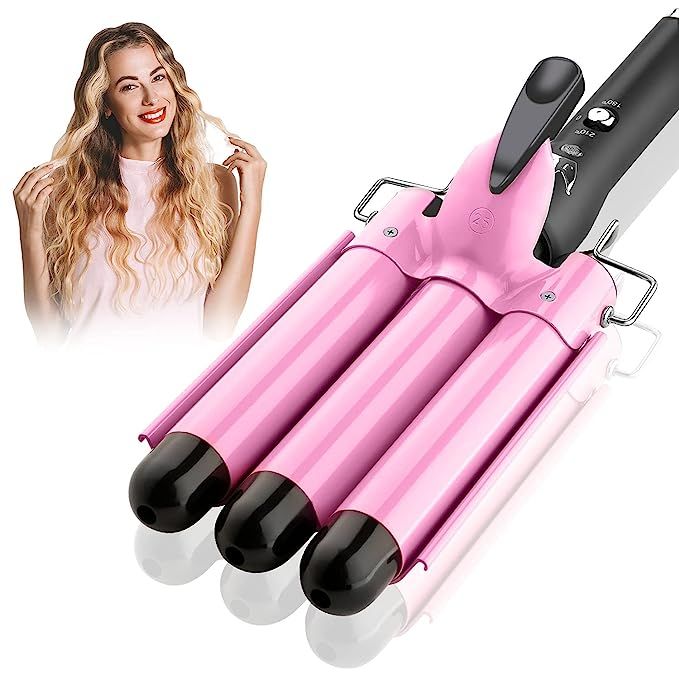 Hair Waver,3 Barrel Curling Iron 25mm(1 inch)Hair Curling Iron with Two Temperature Control ,Heat... | Amazon (US)