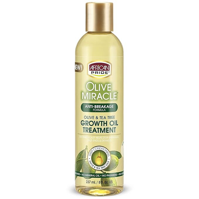 African Pride Olive Miracle Anti-Breakage Maximum Strengthening Growth Oil 237 ml/8 fl.oz | Amazon (US)