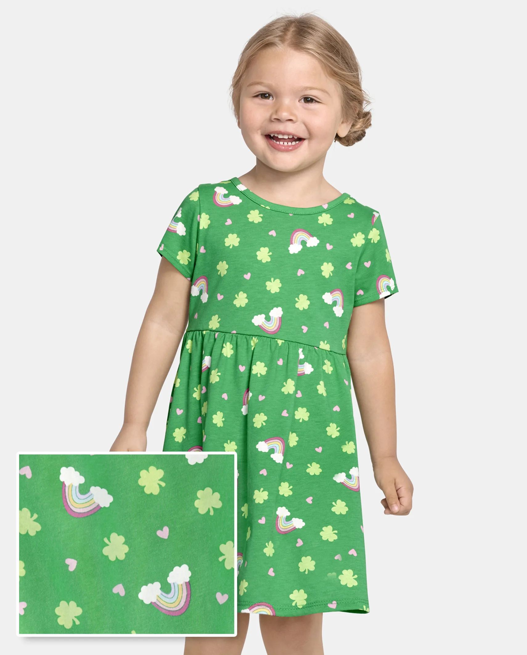 Baby And Toddler Girls Mix And Match Short Sleeve St. Patrick's Day Print Knit Babydoll Dress | T... | The Children's Place