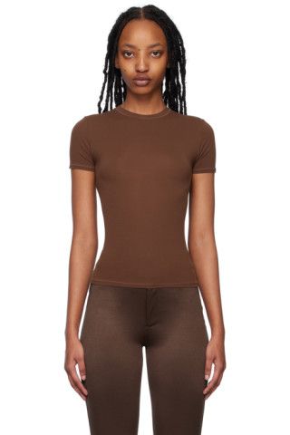 SKIMS - Brown Fits Everybody T-Shirt | SSENSE