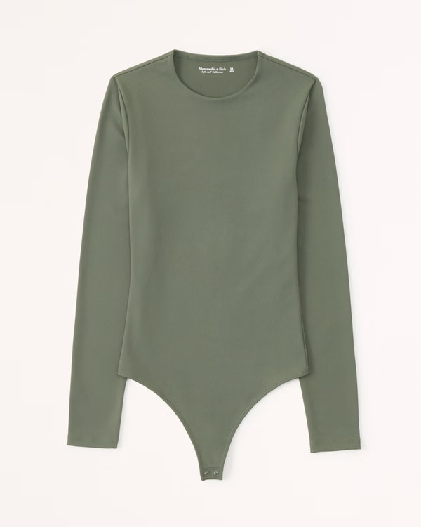 Long-Sleeve Seamless Fabric Crew Bodysuit | Abercrombie & Fitch (US)