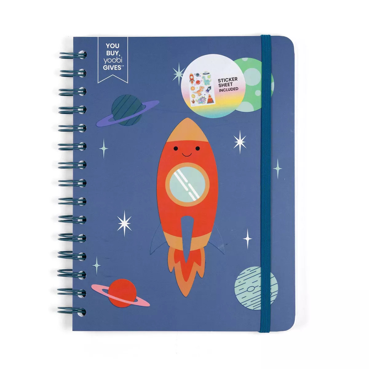 Yoobi 6"x8" Journal Spiral with Elastic Band Outer Space | Target