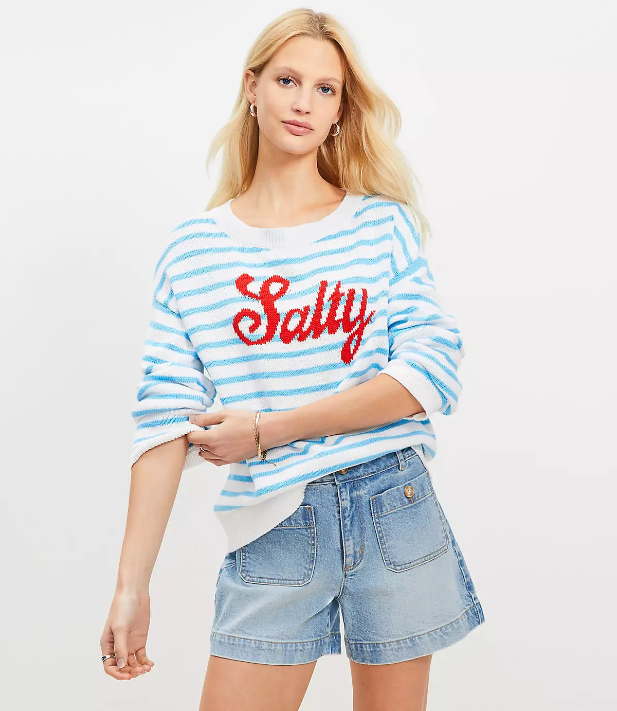 Salty Striped Sweater | LOFT