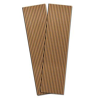 Brown Wood Finish 4/5in. x 7-7/8ft. x 2ft. Acoustic MDF Decorative Wall Paneling,Sound Absorbing ... | The Home Depot
