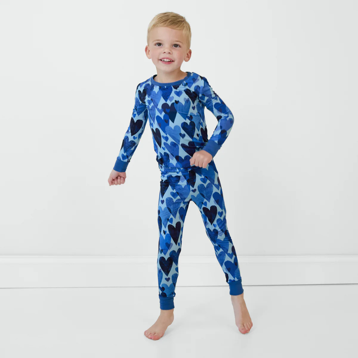 Blue Hearts & Crafts Two-Piece Pajama Set | Little Sleepies