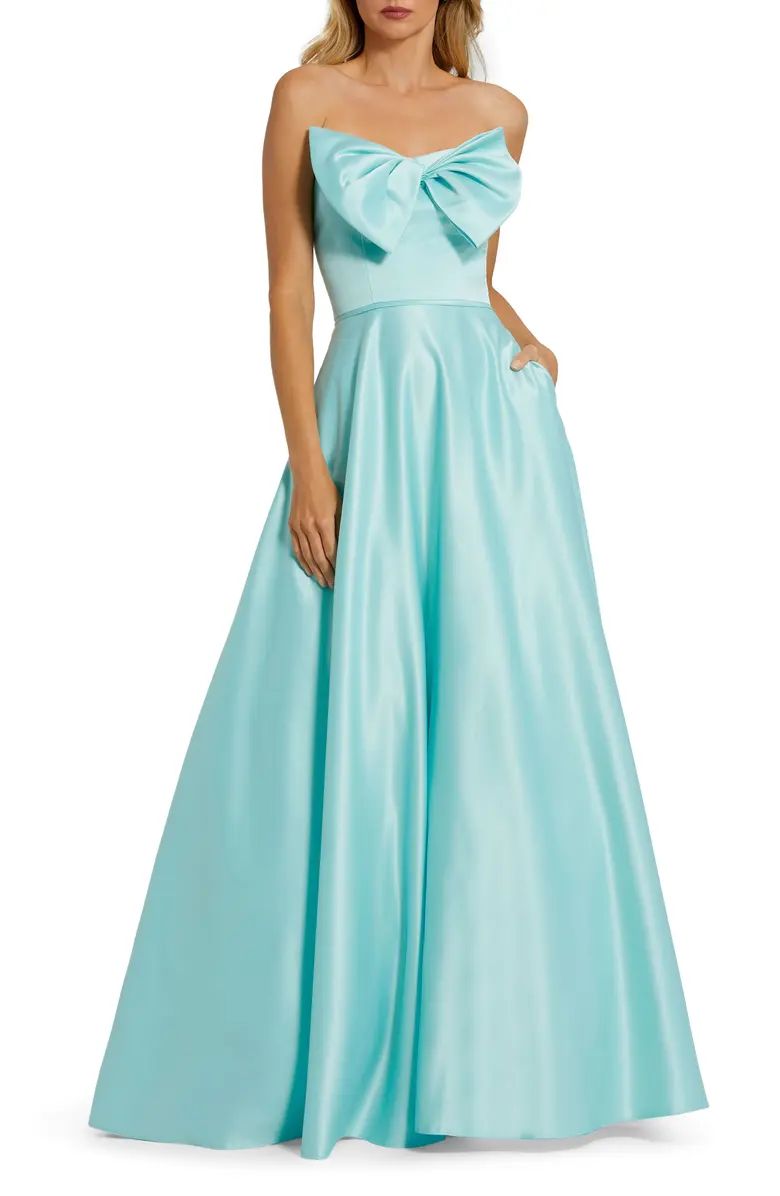 Mac Duggal Bow Detail Strapless A-Line Gown | Nordstrom | Nordstrom