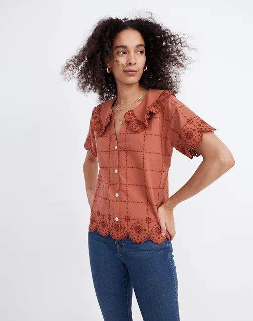 Embroidered Eyelet Collared Shirt | Madewell