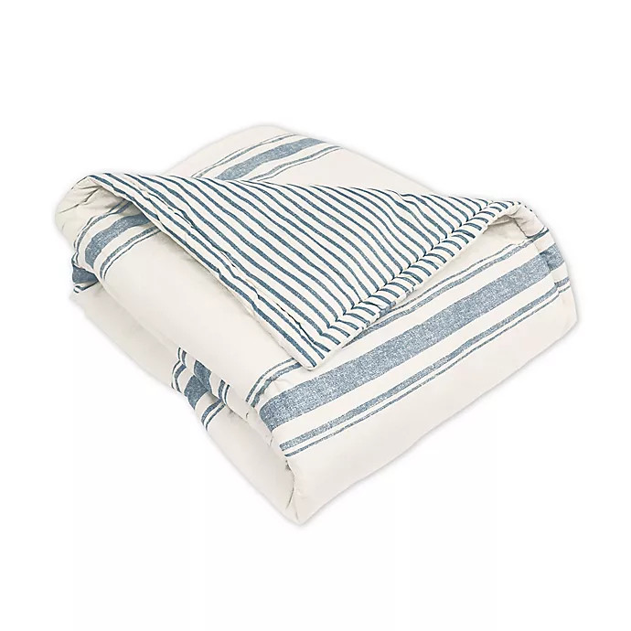 Lush Decor Farmhouse Reversible Throw Blanket in Blue | Bed Bath & Beyond