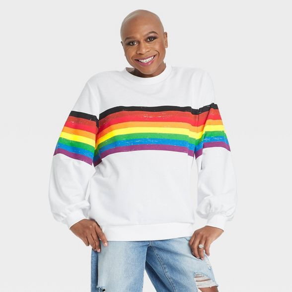 Pride Gender Inclusive Adult Crew Neck Sweatshirt - White | Target