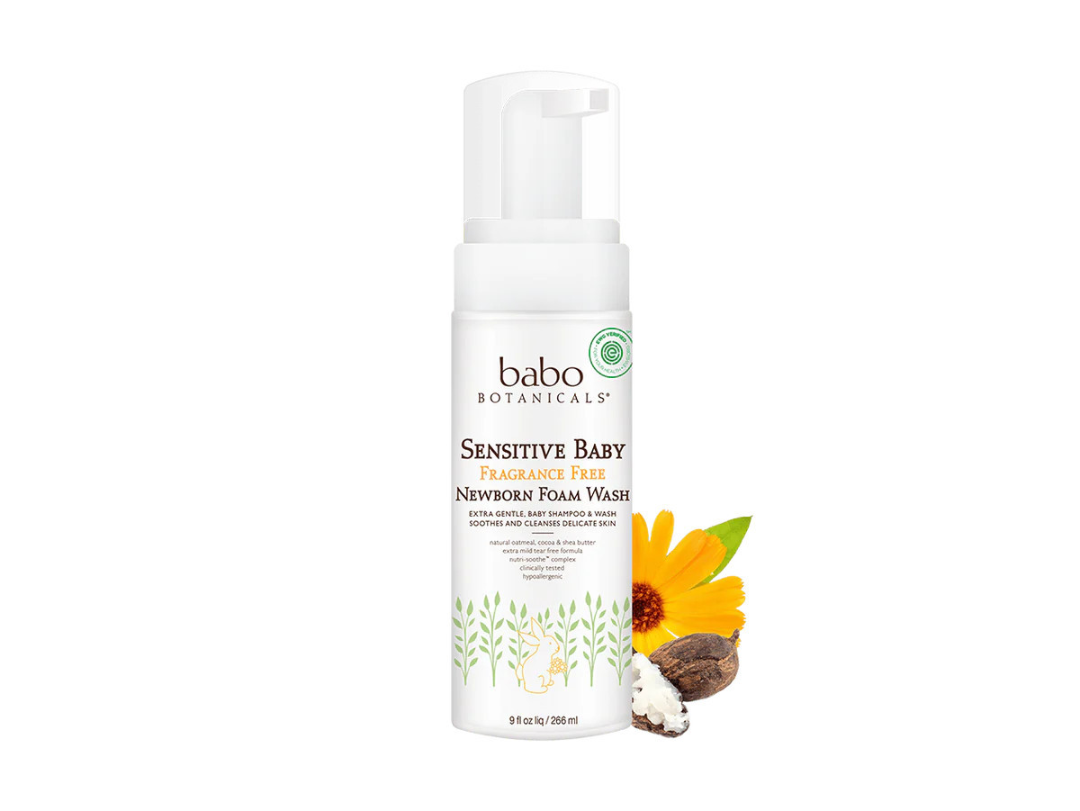 Sensitive Baby Fragrance-Free Newborn Foam Baby Wash | Babo Botanicals