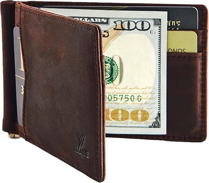 YBONNE Mens Slim Wallet with Money Clip Front Pocket RFID Blocking Thin Bifold Leather Card Holde... | Amazon (US)