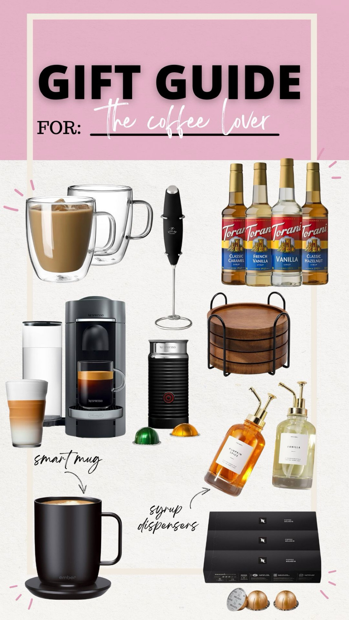 Amazon Gifts | Coffee Lovers | Gifts for Her | Gifts for Him | Nespresso | Coffee Bar

#LTKSeasonal #LTKHoliday #LTKGiftGuide
