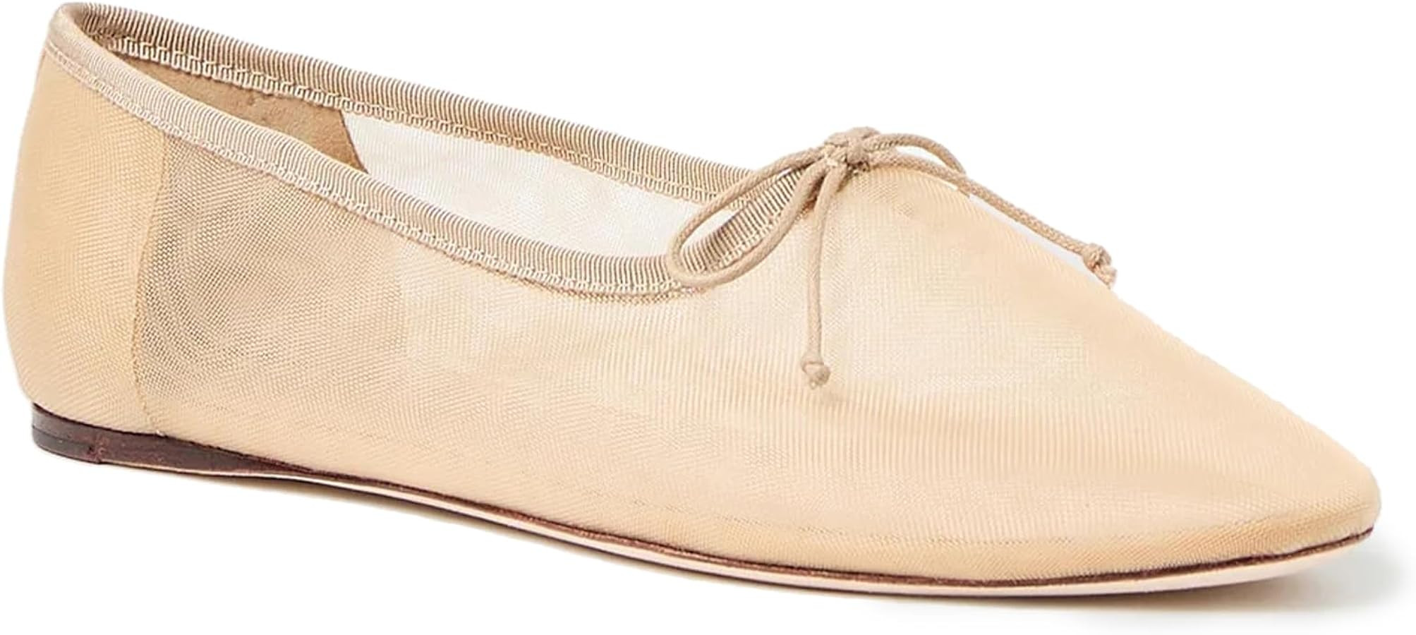 UBWDU Mesh Ballet Flats for Women Round Closed Toe Mary Jane Flats Ballerina Shoes with Bow | Amazon (US)