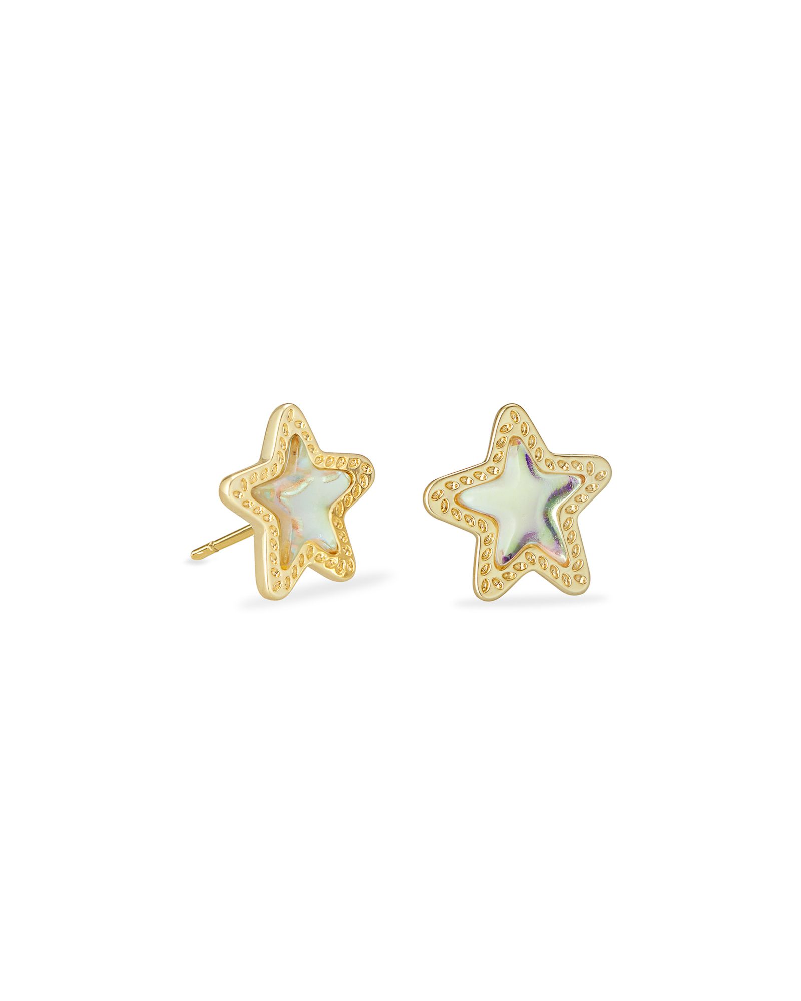 Jae Star Gold Stud Earrings in Dichroic Glass | Kendra Scott
