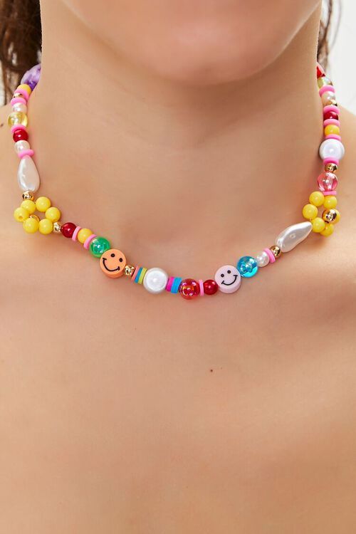 Happy Face Beaded Necklace | Forever 21 | Forever 21 (US)