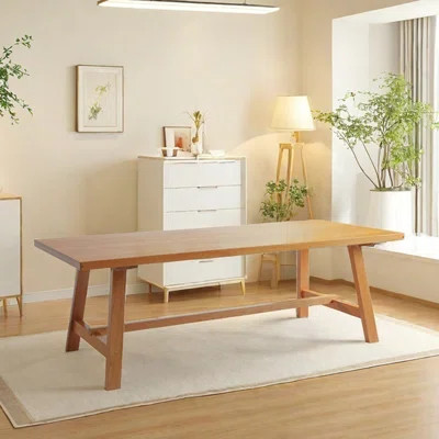 Solid wood long dining table cherry wood home | Wayfair North America