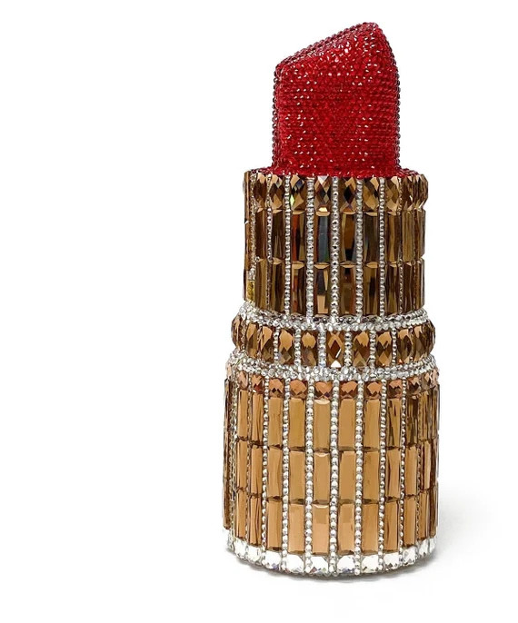 Formal Evening Wear Swarovski Crystal Cute Purse Evening Clutch Bag Sparkling Unique Red Lipstick... | Etsy (US)