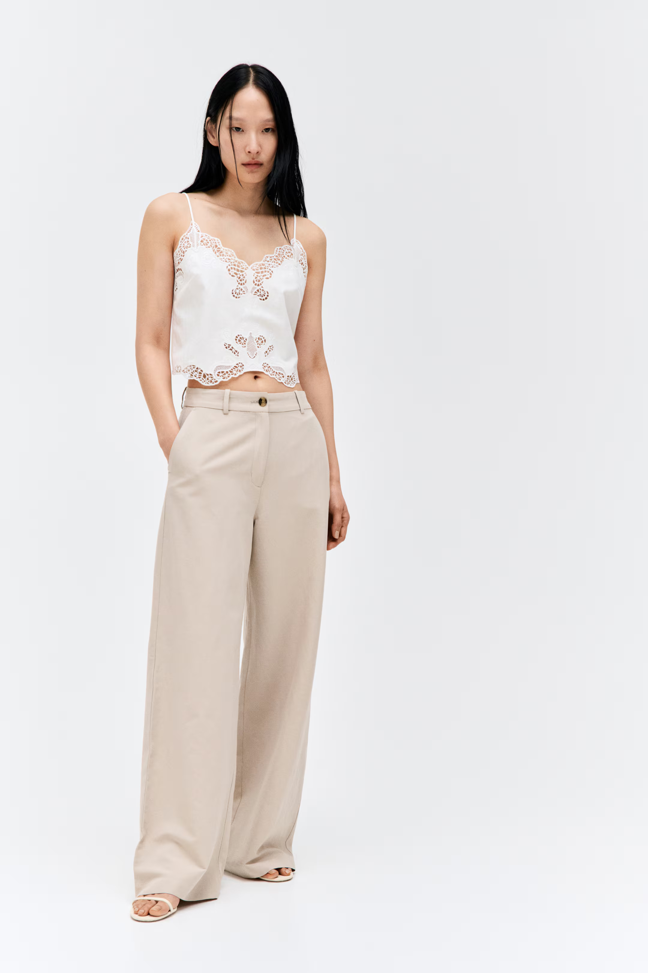 Wide-Leg Linen-Blend Pants | H&M (US + CA)