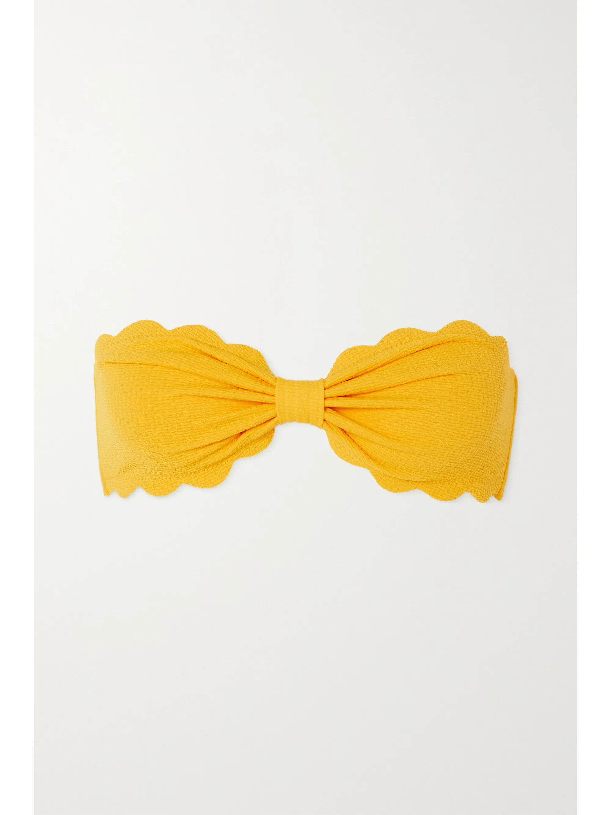 Papaya + NET SUSTAIN Antibes reversible scalloped recycled seersucker bandeau bikini top | Marysi... | NET-A-PORTER (UK & EU)