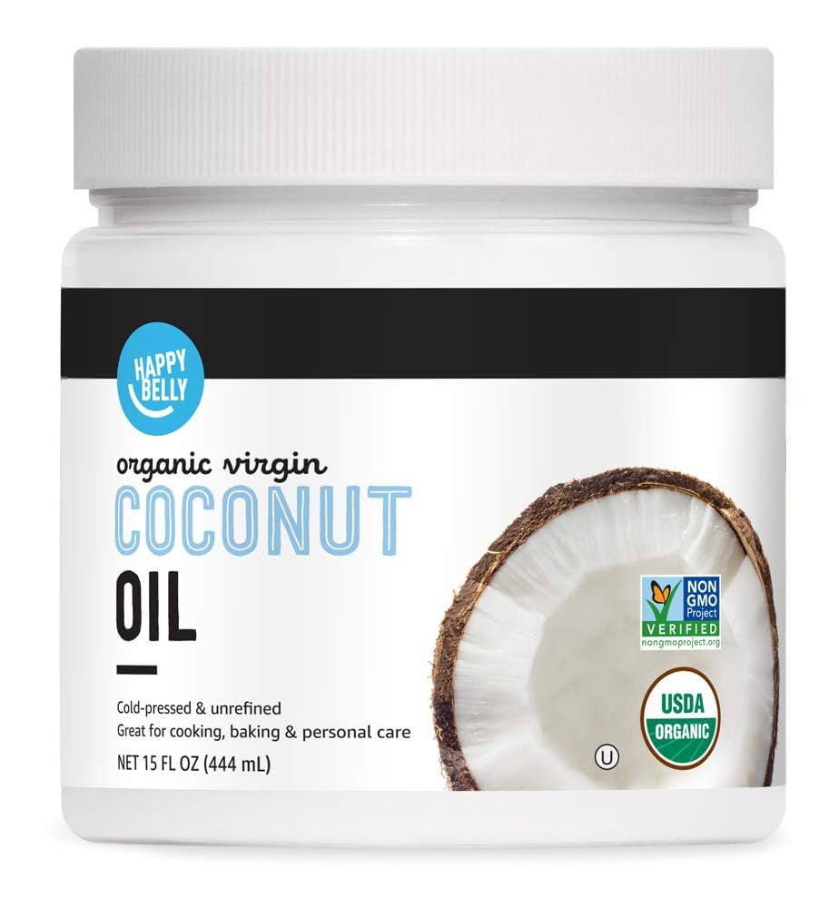 Amazon Brand - Happy Belly Organic Unrefined Virgin Coconut Oil, 15 Fl Oz | Amazon (US)