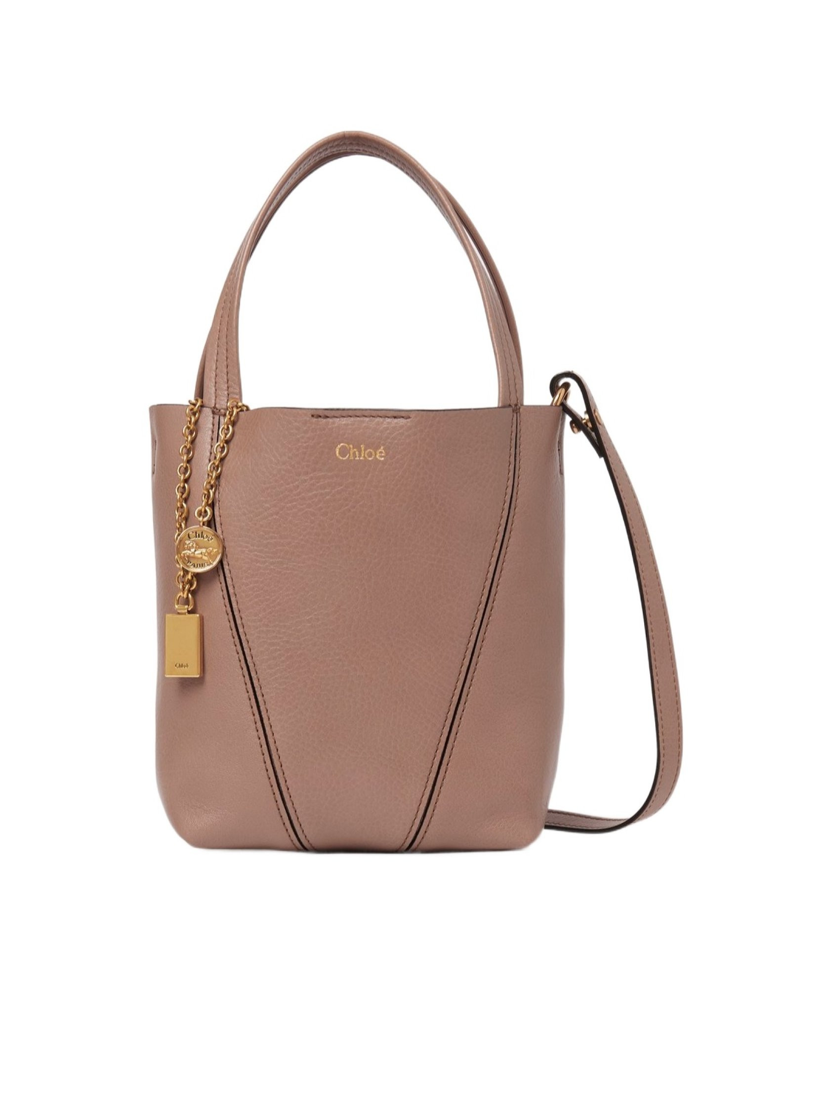 Chloé Spin Logo Printed Small Top Handle Bag | Senser US