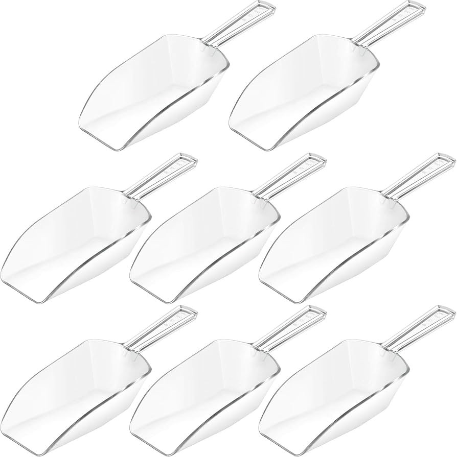 8 Pcs HESTYA Multi Purpose Ice Scoop Clear Scoops Plastic Scoops for Candy Buffet Acrylic Ice Foo... | Amazon (US)