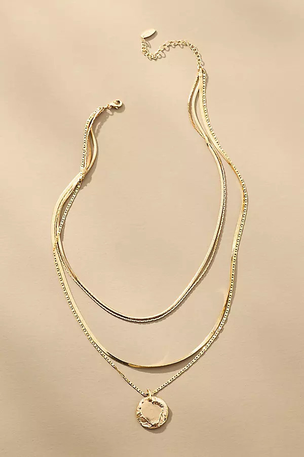 Layered Coin Charm Necklace | Anthropologie (US)