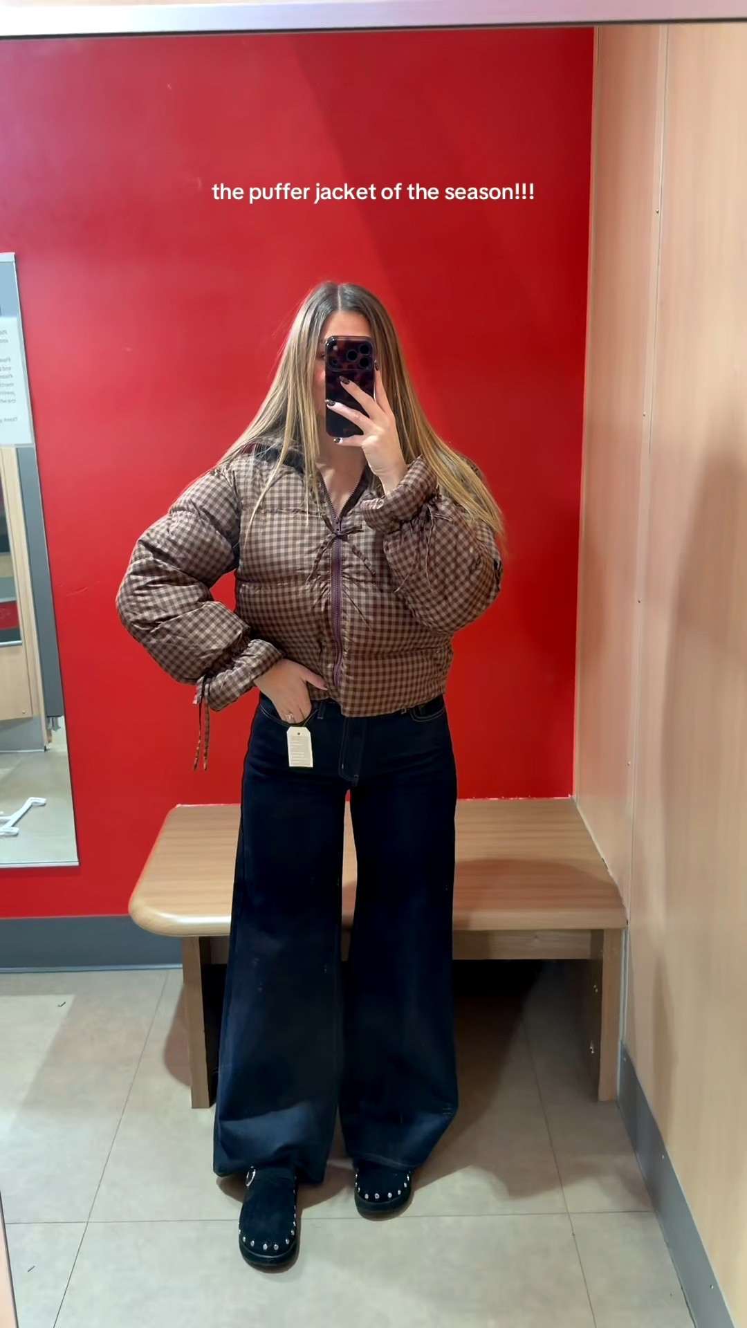 the cutest puffer for fall and winter!! gingham + bows, say less 🤩 wearing a medium- fits true to size! jeans are levi’s- also available at target! if in between sizes, size up one! they have 0 stretch  

#LTKFindsUnder50 #LTKootd #LTKStyleTip