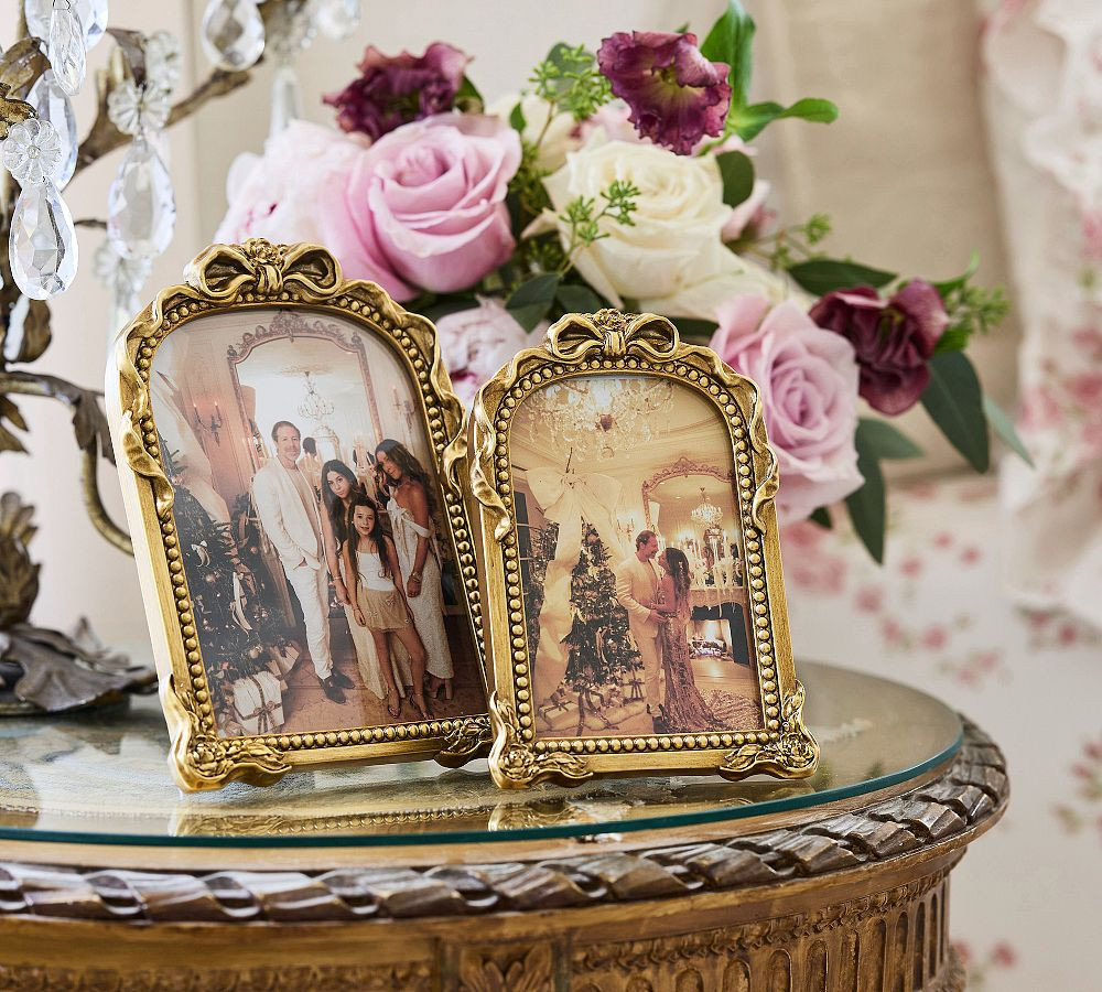 LoveShackFancy Gold Bow Frame | Pottery Barn (US)