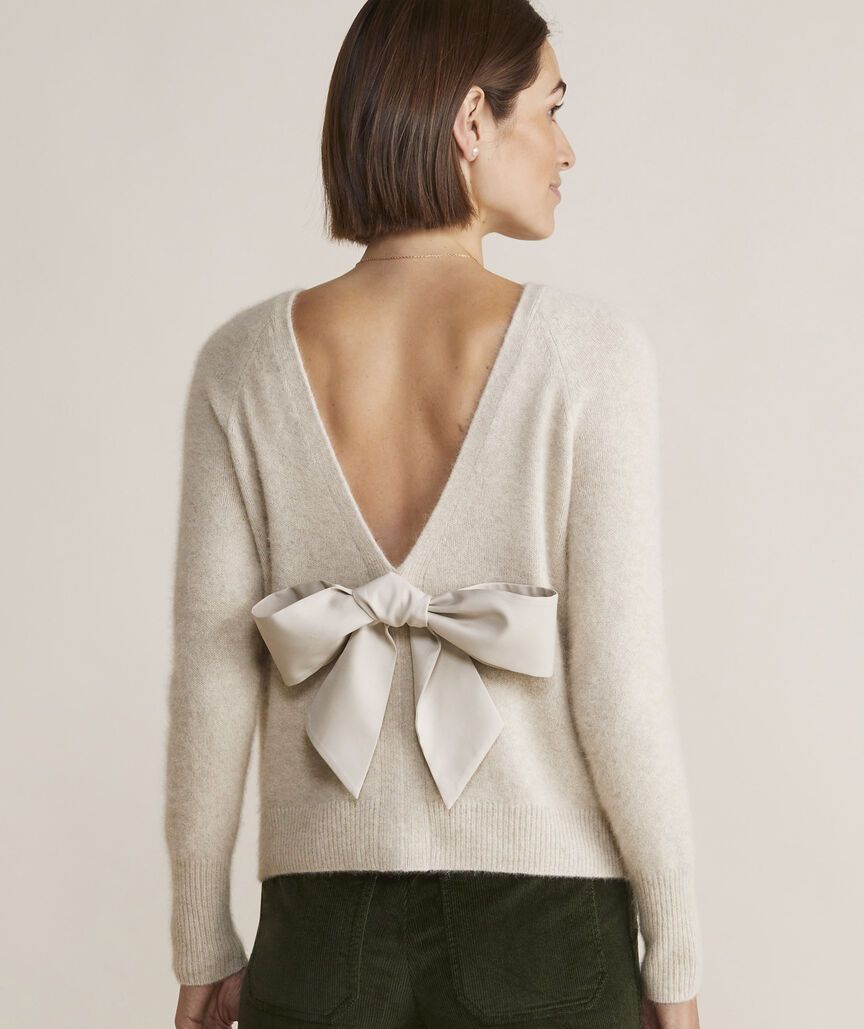 Luxe Bow Back Sweater | vineyard vines
