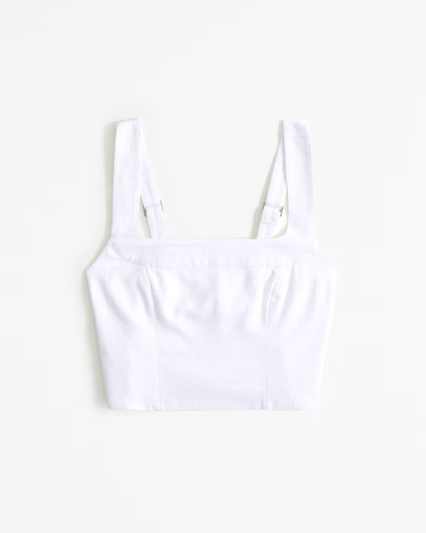 Linen-Blend Set Top | Abercrombie & Fitch (US)