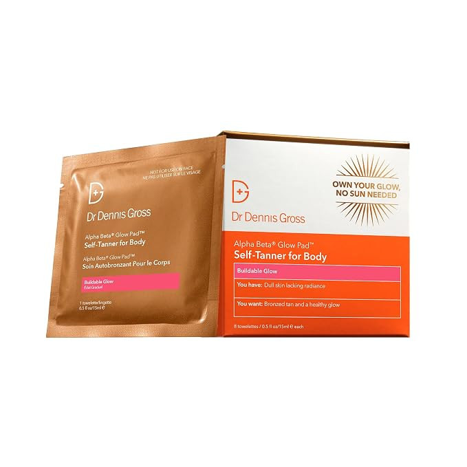 Dr. Dennis Gross Glow Pad Self-Tanner for Body – Exfoliating & Anti-Aging Towelette with AHAs &... | Amazon (US)