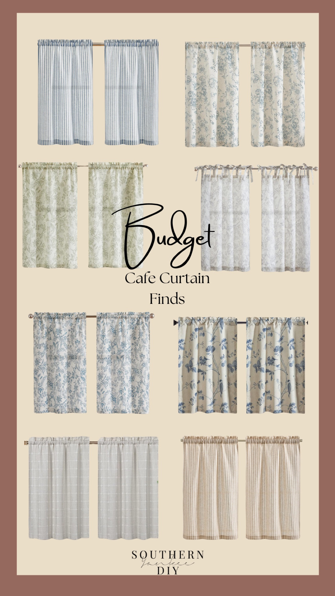 Budget kitchen cafe curtains, kitchen decor, curtains, drapes, floral curtains, farmhouse curtains, striped curtains 

#LTKstyletip #LTKhome #LTKfindsunder50