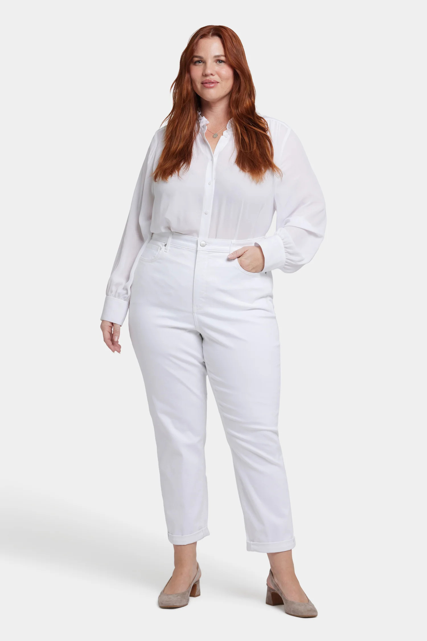 Margot Girlfriend Jeans In Plus Size - Optic White | NYDJ