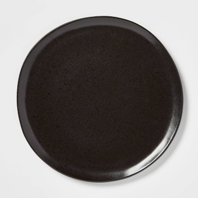10" Earthenware Houlton Dinner Plate Black - Threshold™: Solid Round Microwave & Dishwasher Safe Dining Plate | Target