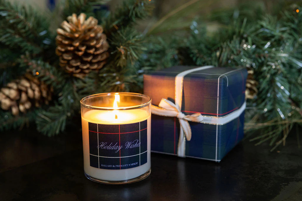 Ballard & Prescott x MINOT Gift Wrapped Holiday Wishes Candle | MINOT