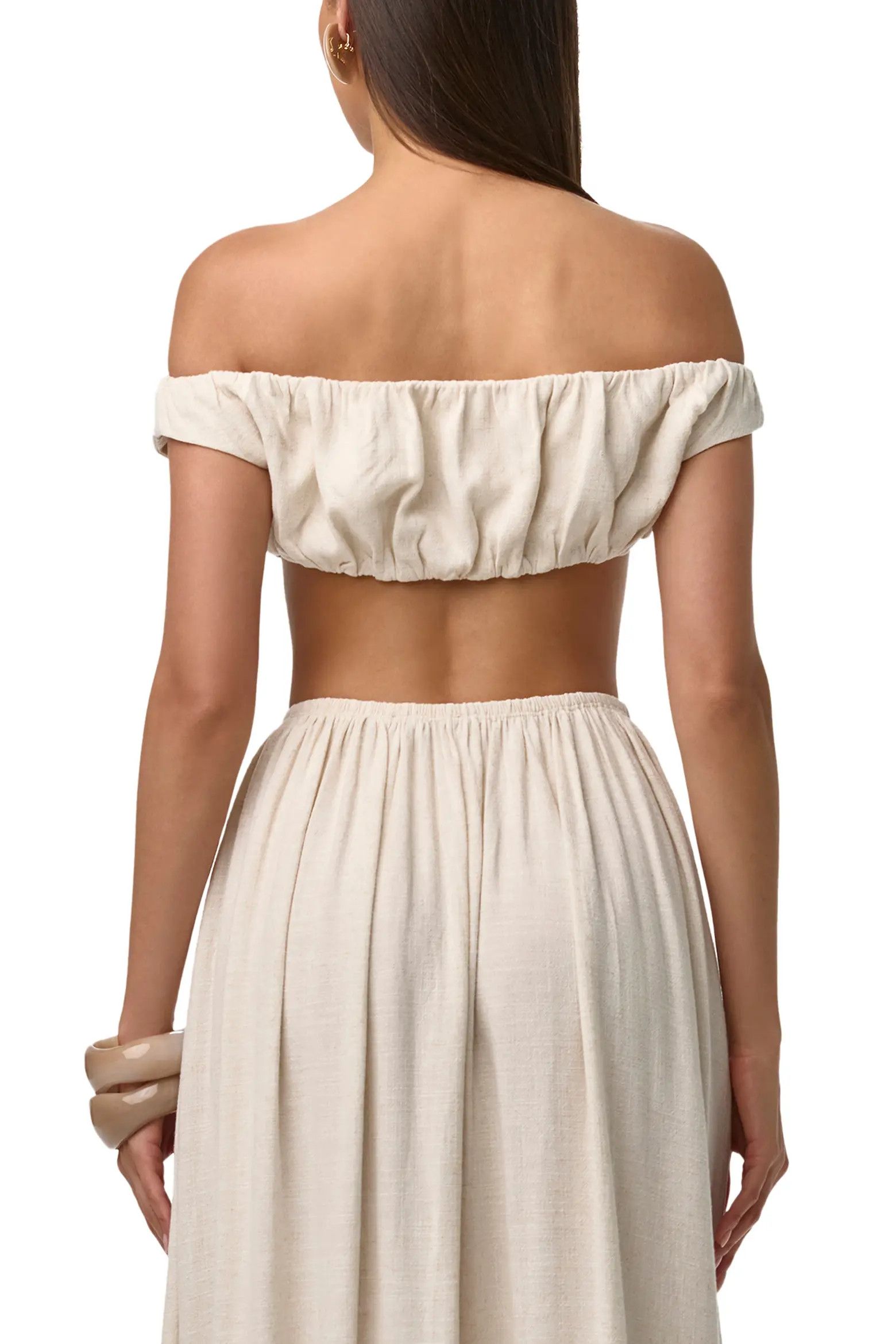 Shirred Off the Shoulder Crop Top (Women) | Nordstrom | Nordstrom