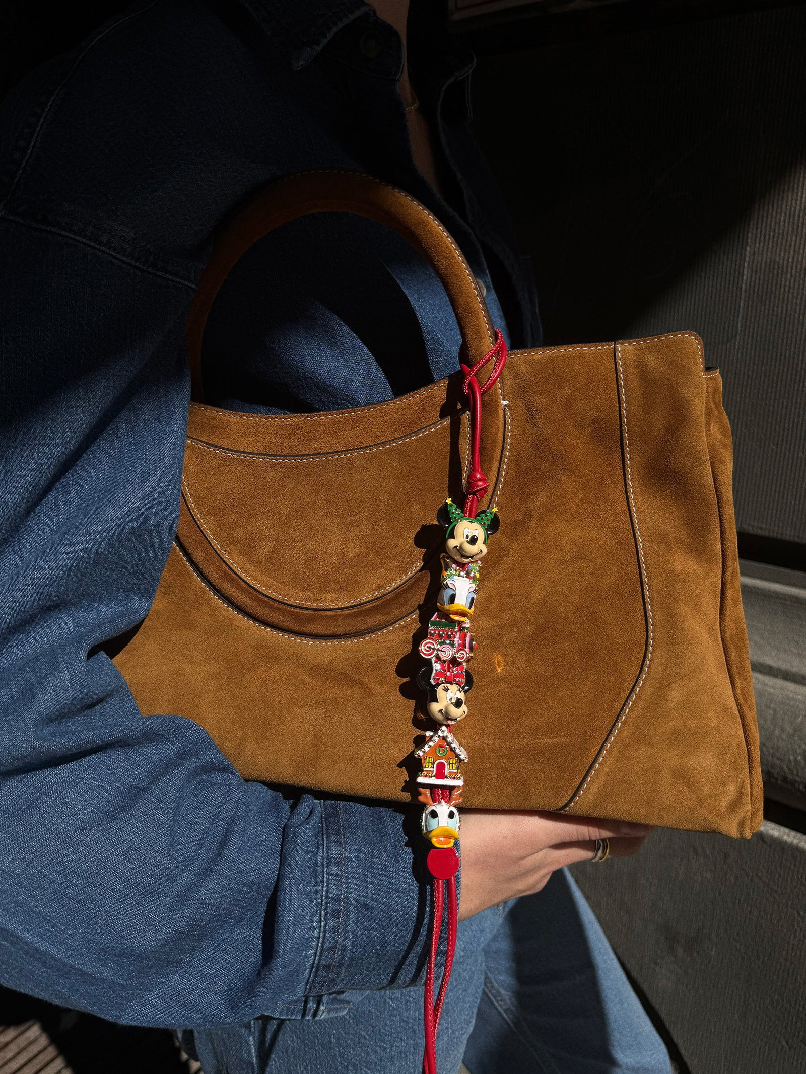 Disney Christmas Friends Forever Bag Charm - Red | BaubleBar