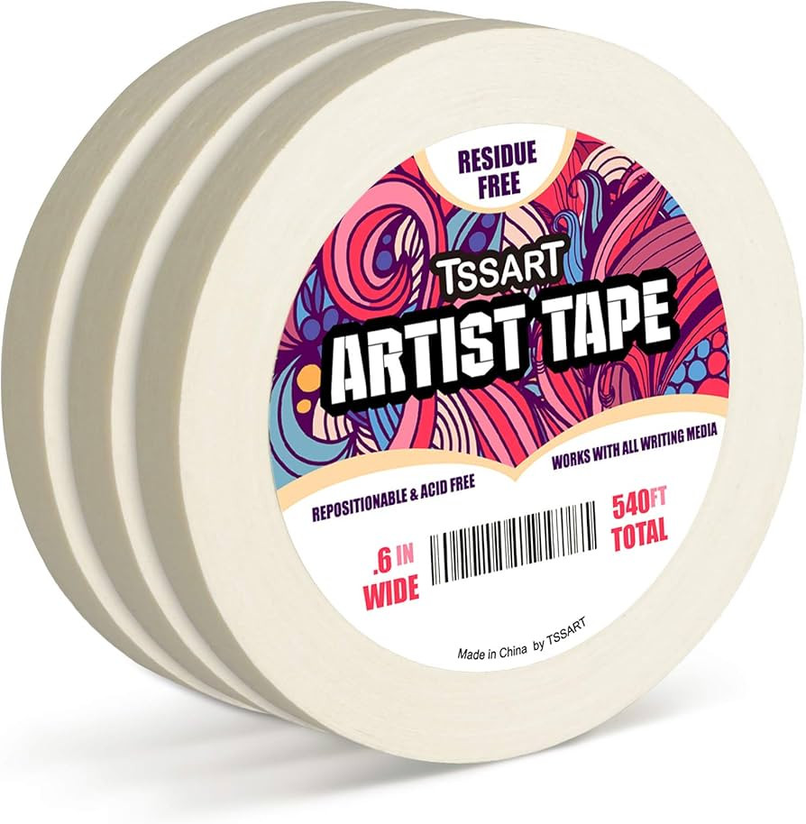 3 Pack White Artist Tape - Masking Artists Tape for Drafting Art Watercolor Painting Canvas Frami... | Amazon (US)