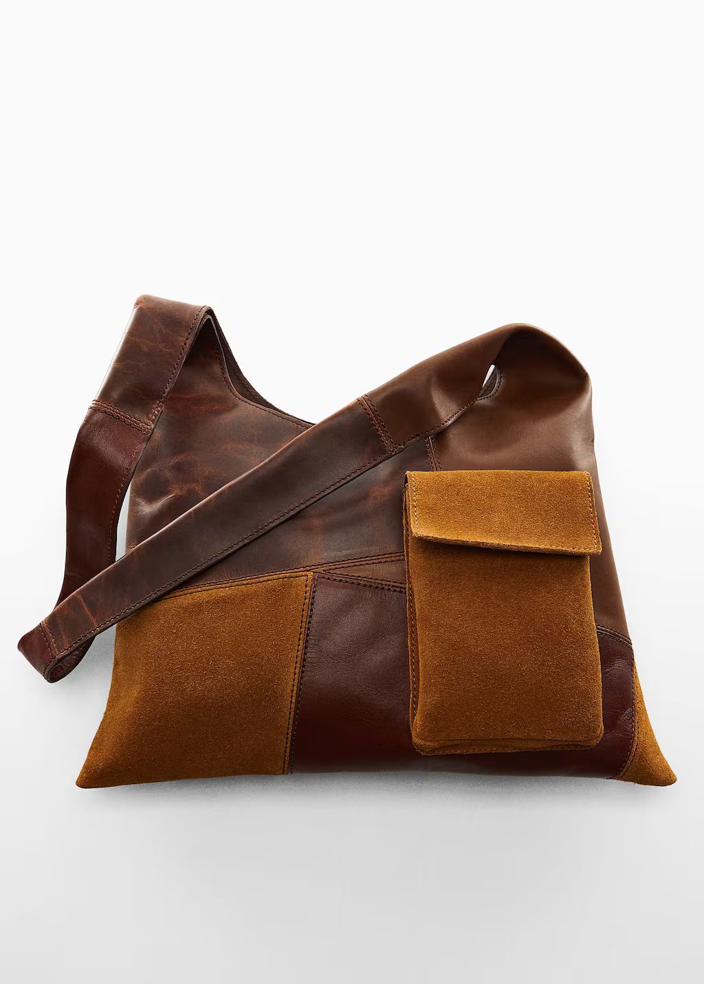 Patchwork leather bag -  Women | Mango United Kingdom | MANGO (UK)