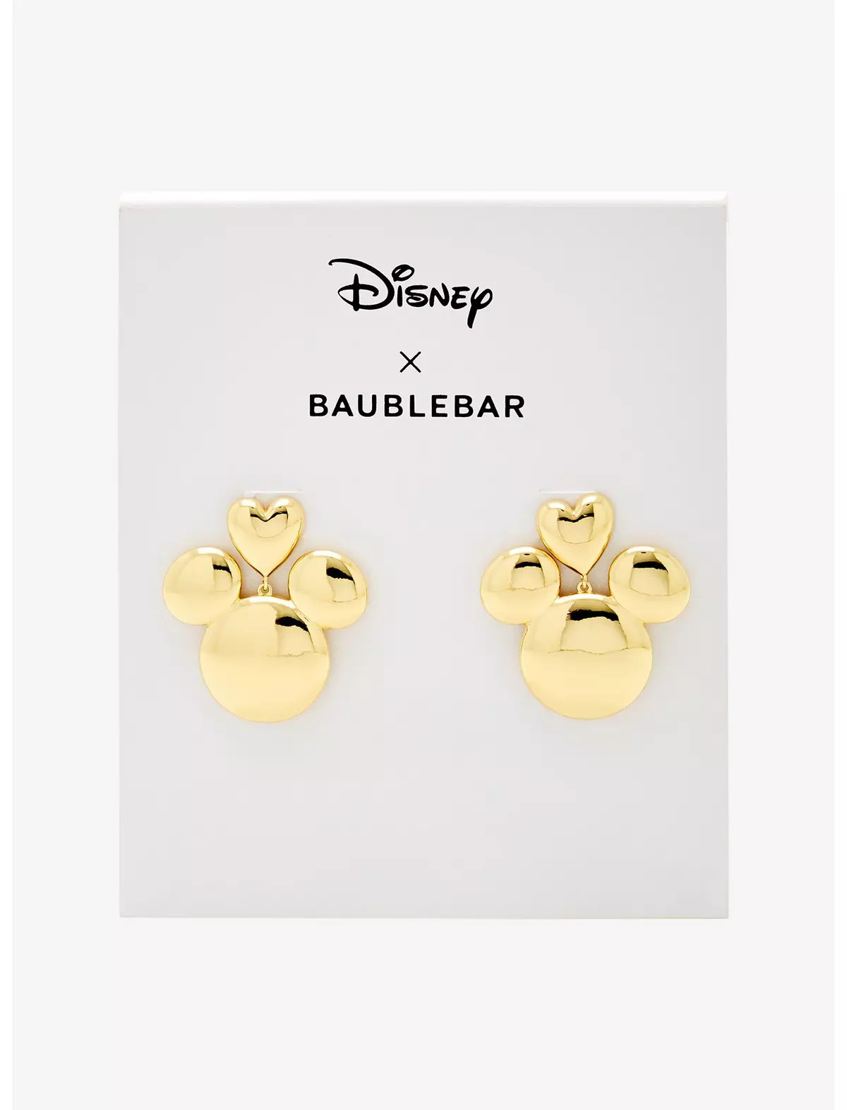 Baublebar Disney Mickey Mouse Gold Heart Earrings | BoxLunch