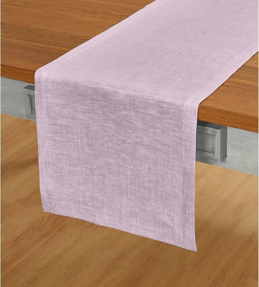 Solino Home Linen Short Table Runner 60 Inches - Athena, 100% Pure Linen Chambray Lavender Table ... | Amazon (US)