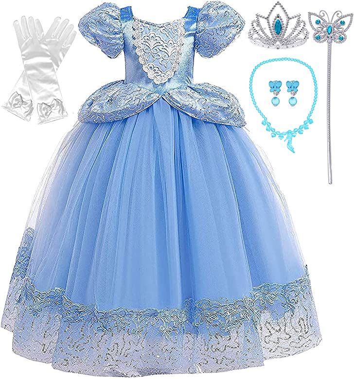 Romy's Collection Princess Cinderella Blue Toddler Girls Costume Dress Up | Amazon (US)