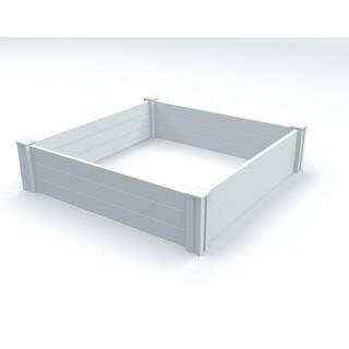 Classic 48"L x 48"W x 11"H Vinyl Raised Garden Bed, White, VT17108 | The Home Depot