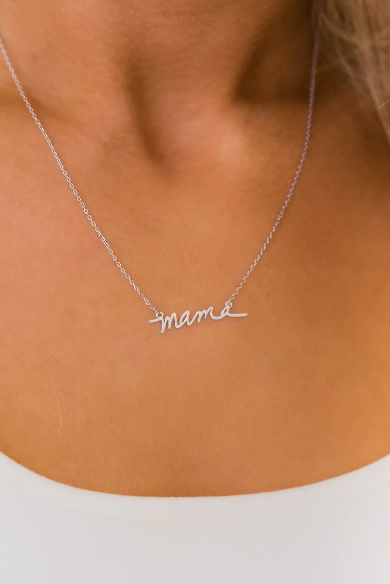 Dazzling Days Mama Necklace Silver | The Pink Lily Boutique
