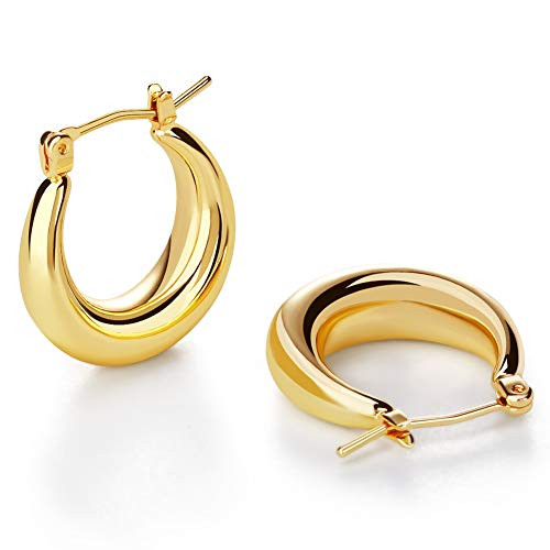 LILIE&WHITE Chunky Gold Hoop Earrings for Women Cute Fashion Hypoallergenic earrings Minimalist J... | Amazon (CA)