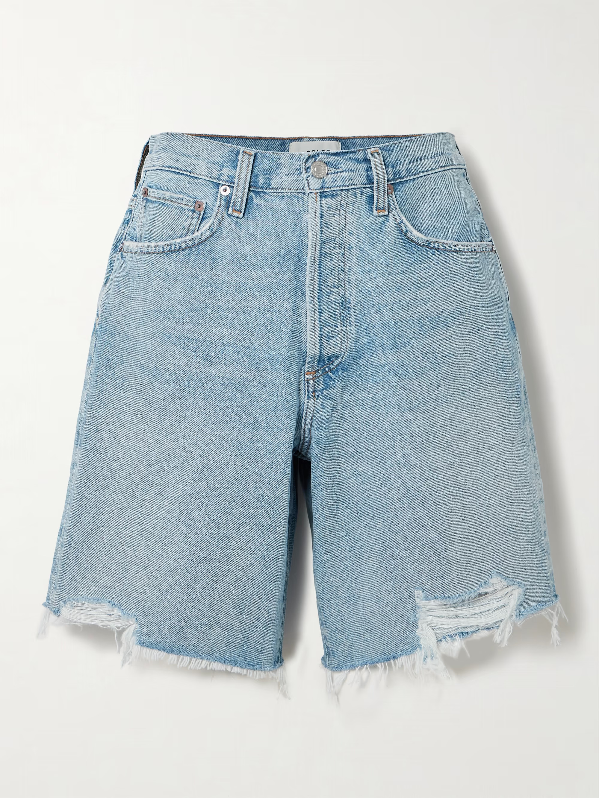Indra distressed denim shorts | NET-A-PORTER (US)